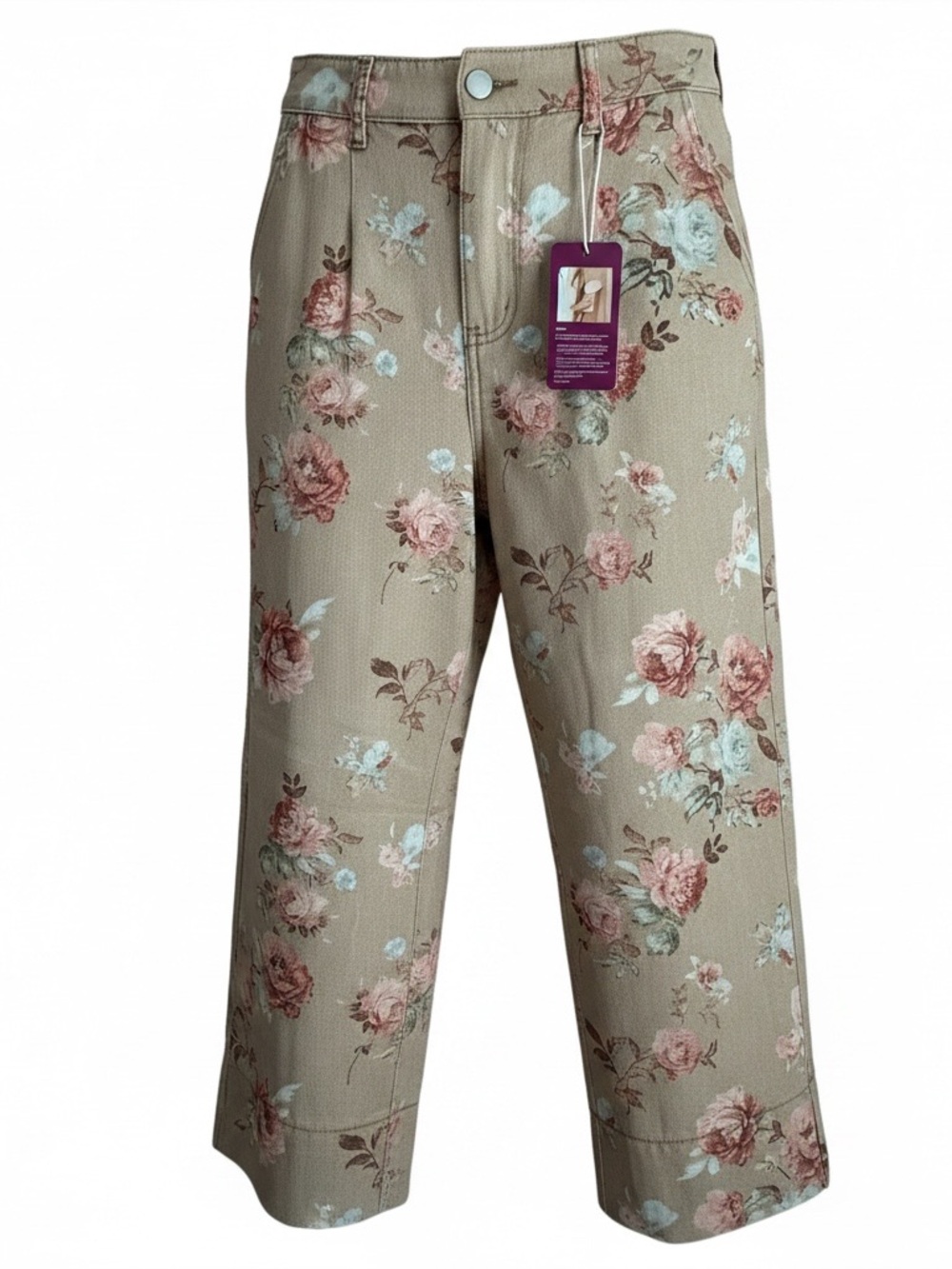 Women’s Floral Wide Leg Pants Cottagecore Rose Print